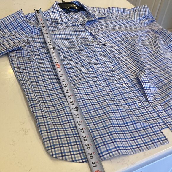 Vineyard vines blue plaid cotton silk lightweight button down collared shirt XXL - Picture 6 of 6